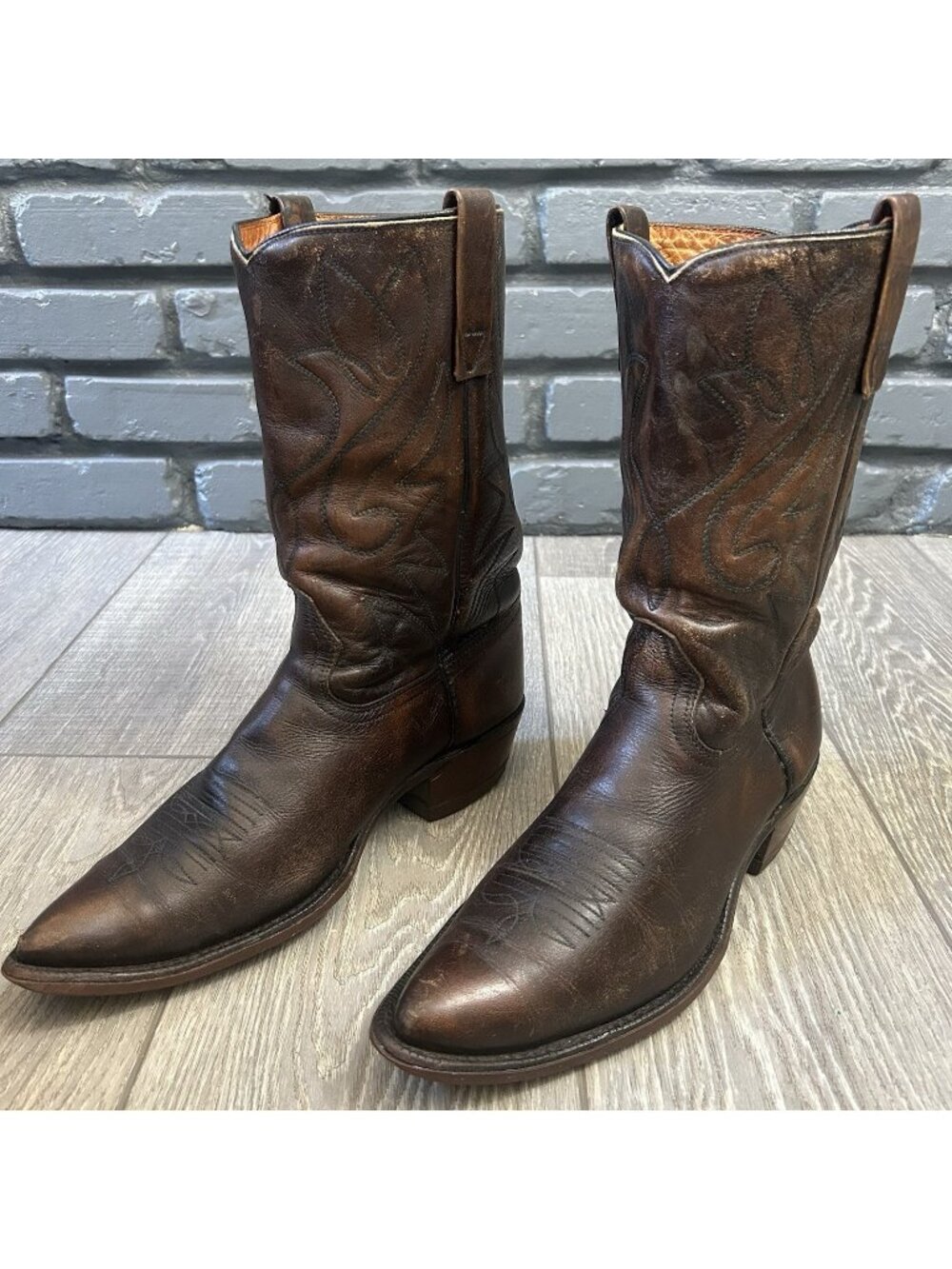 Acme Vintage Brown Western Cowboy Boots Mens 10 D